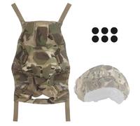 Housse De Casque Tactique for Modèle Fast, Protection en Tissu Extensible avec Panneaux À Crochets Et Boucles, Accessoire D'équipement Modulaire for Le Terrain(CP)