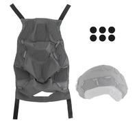 Housse De Casque Tactique for Modèle Fast, Protection en Tissu Extensible avec Panneaux À Crochets Et Boucles, Accessoire D'équipement Modulaire for Le Terrain(Gray)