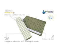 Medi Partners Protège de Ceinture pour Voiture 17x22cm Bébé 100% Coton Minky Double Face Voiture de Sport Points de Frottement (Grille avec Olive Minky)