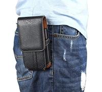 Housse de Ceinture étui pour Téléphone, Moon mood 6.3" Universel Simili Cuir Sac Clip Boucle Crochet de Ceinture Sac Vertical Poche Pochette pour iPhone X, iPhone 8 Plus, Samsung Galaxy Note 8- Noir
