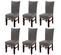 Housse de Chaise, 6 Pieces Extensible Amovible Lavable Moderne Couverture pour Salle à Manger Slipcover-Décoration Bouquet de Mariage, Hôtel, Restaurant