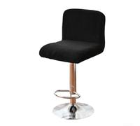 Housse de chaise à dossier haut élastique de 38 à 48 cm de large (noir) | Lot de 2 housses argentées pour une texture en polaire de renard, douces au toucher, élégantes et lavables en machine