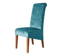 Housse de chaise à dossier haut télescopique, pour restaurant, mariage, banquet, décoration d'intérieur (bleu paon)