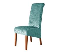 Housse de chaise à dossier haut télescopique, pour restaurant, mariage, banquet, décoration d'intérieur (vert paon)
