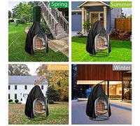 HOUSSE DE CHAISE À ŒUFS À SUSPENDRE NOIRE, DURABLE, LÉGÈRE, HOUSSE DE CHAISE BALANÇOIRE POUR L'EXTÉRIEUR, PROTECTION CONTRE LA POUSSIÈRE À BALANÇOIRE UNIQUE 75'' x 45''