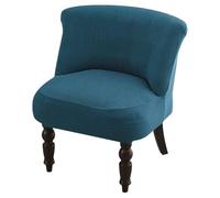 Housse de Chaise Appoint Extensible sans Accoudoirs, en Jacquard, Moderne, pour Salon, Maquillage, Bureau, Chambre à Coucher, 1 Pièce, Bleu Paon