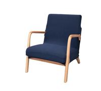 Housse De Chaise avec Accoudoirs pour La Maison Housses De Canapé Simples Extensibles Housses De Fauteuil De Lecture De Couleur Unie Housses De Chaise en Bois Massif du Milieu Siècle(Navy Blue)