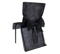 Housse de chaise avec noeud tissu non tissé ( lot de 10 ) - noir