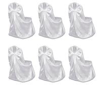 Housse De Chaise Blanche Pour Le Banquet De Mariage 6 Pièces Blanc