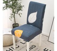 Housse de Chaise Bleu Blanc Feuilles Housse de Chaise Salle à Manger Spandex Extensible House de Chaise à Manger Amovible Lavable Housses de Chaises Universel pour Mariage,Cuisine 6 Pièces