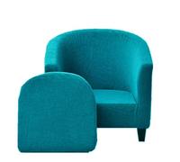 Housse de Chaise Club 2 pièces, Housse de Chaise de Baignoire Extensible et imperméable, Housse de canapé de Fauteuil Amovible et Lavable, Protection de Meubles de Chaise Ronde(Peacock Green)
