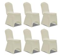 Housse Crã¿Me Extensible Pour Chaise 6 Piã¿Ces