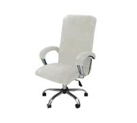 Housse de Chaise de Bureau en Velours pour Ordinateur, Protection de Fauteuil, Chaise de Maison Noire, avec accoudoir, Housse de Jeu 2024, Blanc L (58 69 cm)