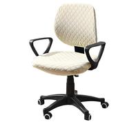 Housse de Chaise de Bureau Extensible, Housses de Chaise de Bureau imprimées Extensibles, Housses de Dossier de Bureau divisées en 2 pièces, lavables en Machine(Beige,One Size)