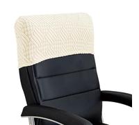 Housse de chaise de bureau extensible pour appuie-tête - Protecteur de dossier élastique minimaliste en couleur unie épaisse et douce pour chaise de bureau de type boss à dossier haut pour le travail