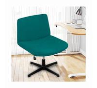 Housse de chaise de bureau sans accoudoirs en velours croisé - Housse moderne pour chaises de bureau et de coiffeuse - Élégante housse de dossier mi-haut pour salon et bureau