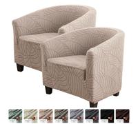 Housse de chaise de Club élastique, feuilles Jacquard, housse de fauteuil simple, couleur unie, pour salon, Bar, canapé, protection de meubles black6