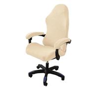 Housse de chaise de gaming extensible ergonomique avec accoudoirs et dossier pour jeux vidéo Beige