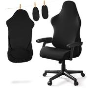 Housse de Chaise de Gaming Universel - Housse de Chaise de Jeu Extensible avec Housses d'accoudoirs pour Chaise de Jeu d'Ordinateur (Noir)
