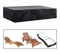 Housse de chaise de jardin 8 œillets 218 x 77 x 55 cm Noir G