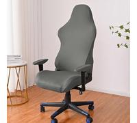 Housse de chaise de jeu avec tissu extensible pour sièges d'ordinateur de bureau, protection élastique du dos et des accoudoirs pour la maison et le travail (gris)