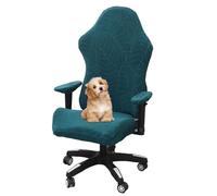 Housse de Chaise de Jeu Extensible Et Douce pour Fauteuil de Bureau Inclinable avec Housse D'Accoudoir (Vert Foncé)