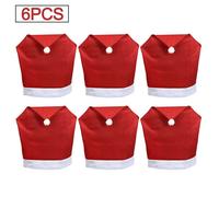 Housse De Chaise De Noël Rouge Non Tissé,Décoration De Table De Noël,Housse De Chaise De Salle À Manger,Fournitures De Fête De Noël - Type 6pcs-50x60cm