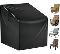 Housse de chaise de patio 210D - Imperméable - Haute résistance - Noir - Pour meubles de patio - Pour pivotant, balançoire, fauteuil simple (76,2 x 86,4 x 97,8 cm)