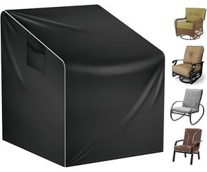 Housse de chaise de patio 210D - Imperméable - Haute résistance - Noir - Pour meubles de patio - Pour pivotant, balançoire, fauteuil simple (83,8 x 88,9 x 97,8 cm)