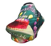 Housse de chaise de poussette/couverture d'allaitement polyvalente avec inscription « Happy Birthday » - Spécialement conçue pour votre bébé