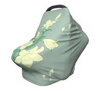 Housse de chaise de poussette/couverture d'allaitement polyvalente avec motif lys blancs, spécialement conçue pour votre bébé