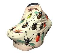 Housse de chaise de poussette/couverture d'allaitement polyvalente avec petits insectes, spécialement conçue pour votre bébé