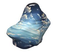 Housse de chaise de poussette polyvalente avec motif nuages blancs sur la mer, spécialement conçue pour votre bébé