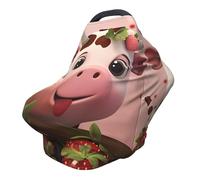 Housse de chaise de poussette polyvalente avec motif vache et fraises, spécialement conçue pour votre bébé