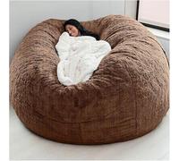 Housse De Chaise De Sac De Haricots Géant Housse De Canapé Doux Et Confortable Fourrure Moelleuse Sac De Haricots Lit Housse De Canapé Paresseux Canapé Inclinable Housse De C, Coffee, Twin
