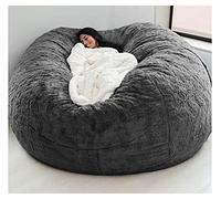 Housse De Chaise De Sac De Haricots Géant Housse De Canapé Doux Et Confortable Fourrure Moelleuse Sac De Haricots Lit Housse De Canapé Paresseux Canapé Inclinable Housse De C, Grey, Queen