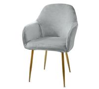 Housse de Chaise de Salle à Manger à Dossier Incurvé avec Accoudoirs,Extensibles Décorer Housse Chaise Salle a Manger Lot de 1/2/4/6,pour Fauteuil de Coiffeuse Salon,Four Seasons(Light Gray,1 Set)
