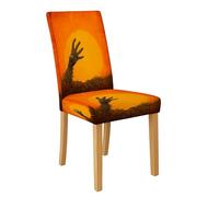 Housse de chaise de salle à manger à la main zombie extensible et lavable en élasthanne, housse décorative pour salle à manger d'Halloween 1 pièce