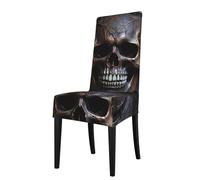 Housse de Chaise de Salle à Manger Amovible WHJDPP Cuivre Tête de Mort Imprimé Doux et Confortable, Protège Chaises pour Salon, Table à Manger et Cuisine