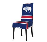 Housse de Chaise de Salle à Manger Amovible WHJDPP Drapeau de l'État du Wyoming Imprimé Doux et Confortable, Protège Chaises pour Salon, Table à Manger et Cuisine
