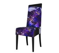 Housse de Chaise de Salle à Manger Amovible YYHWHJDE Violet Glazed Cristal Imprimé Doux Confortable pour Maison Hôtel Mariage Banquet Conférence Cérémonie Décorations