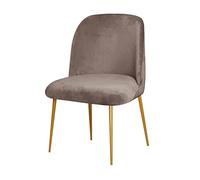 Housse de chaise de salle à manger en velours extensible pour chaise d'appoint à dossier incurvé, design moderne du milieu du siècle, taupe, 1 pièce