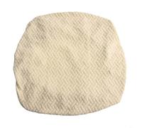 Housse de chaise de salle à manger extensible en forme de T en tissu jacquard avec élastique invisible et sangle - Lavable en machine - Pour hôtel, maison, cuisine (beige)