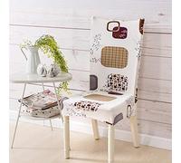 Housse de Chaise de Salle a Manger Extensible, Morbuy Décoration pour Jardin Bureau Hôtel Maison, Haut Dossier Stretch Housse Couverture Universel (10 pièces,Nostalgie Naturelle)