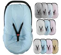 Housse de chaise de voiture pour bébé universelle Groupe 0/0+ coton Idéal été - Marque Vizaro - Bleu à pois