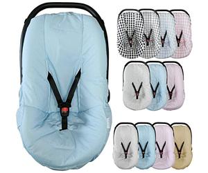 Housse de chaise de voiture pour bébé universelle Groupe 0/0+ coton Idéal été - Marque Vizaro - Bleu à pois