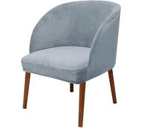 Housse De Chaise Dossier Arrondi Velours Extensible Housse De Chaise Salle À Manger Couvre De Fauteuil Wingback Amovible Lavable Protège-Chaise Décoration(Gray Blue,Set of 1)