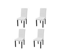 Vidaxl Housse De Chaise Droite Extensible 4 Pcs Blanc