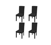 vidaXL Housse de chaise droite extensible 4 pcs noir 131419 Noir G