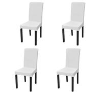 vidaXL Housse pour chaise droite extensible 4 pièces Blanc 131418